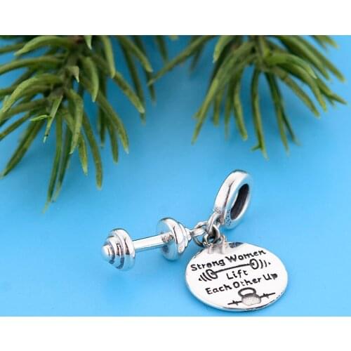 Fit Original Charm Bracelet 925 Sterling Silver Fitness Strong Women Lift Each Other Up Bead For Making Women Berloque 2021 New