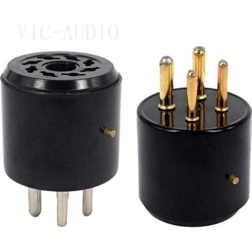 2PCS Bakelite Tube Socket 4 pins tube socket GZS4-S8 For KT88 GZ34 6550 EL34 Vacuum Tube Amplifier HIFI DIY 4pins to 8pins