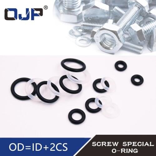 20pcs M3 M4 M5 M6 M7 M8 M9 M10 White Silicon Black NBR O-ring Seals Screw Washer Rubber Washer Gasket Ring Assortment Gaskets