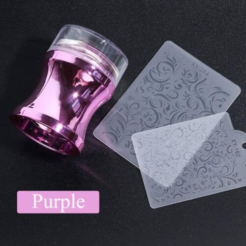 3pcs/Set Mirror Nail Stamper Clear Silicone Head Manicure Scraper Polish Transfer Template Kits with Cap Nail Art Stamping Plate