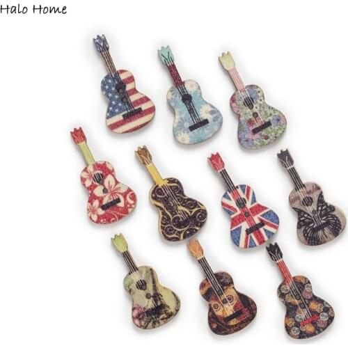 30pcs Guitar/Bass/Violin Wood Fabric Covered Buttons Sewing Scrapbooking Gift Handwork Clothing Home Decor 17-36mm