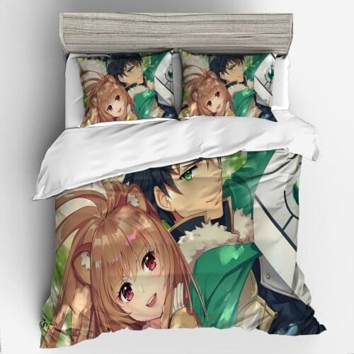 3D Printing Bedding Set Duvet Cover Pillowcase Bedclothes Dropshipping Gife king Queen size The rise of shield Heroes 005