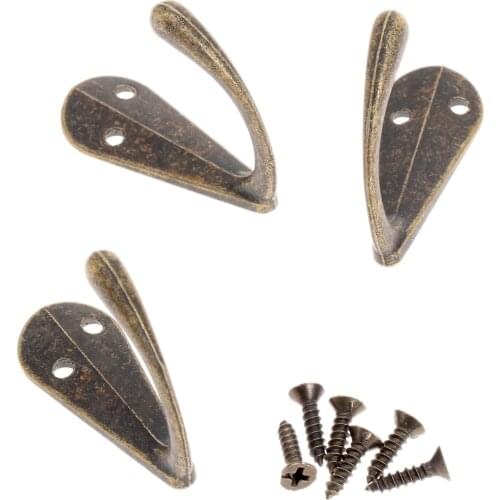 5pcs Hook Hanger Handbag Bag Hanger Hooks Double Prong Wall Coat Towel Hanger Bathroom Accessories