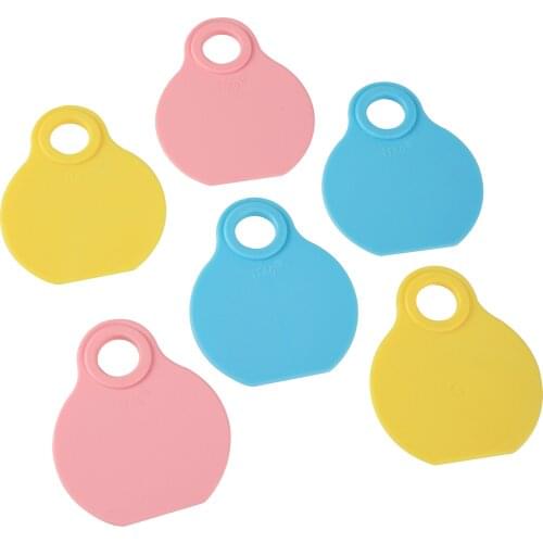 Yellow blue pink Cattle Cow Pig Sheep Goat Livestock TPU Plastic Neck Tag For oval Laser Printing Farm Animal Neck Tag 5 Pcs
