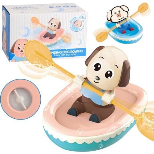 Free shipping Childrens bath toys cute pig water boating clockwork pig rowing paddling beach toys