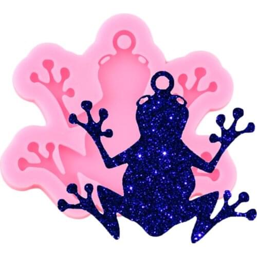 Shiny Frog Silicone Mold Keychain Epoxy Resin Molds DIY Craft Pendant Necklace Charms Making Jewelry ​Moulds