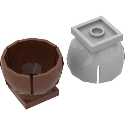 BuildMOC 44358 2x2 half round tube with base ldd44358 For Building Blocks Parts DIY Construction Cre