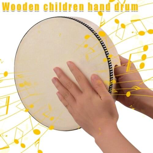 Wooden Hand Drum Kids Percussion Toy Wood Frame Drum for Children Music Game Wooden Percussion instrument Hand Drum