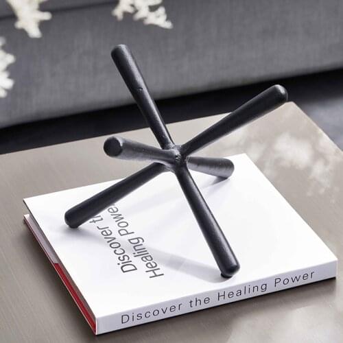 Home Modern Black Geometric Cross Metal Ornaments For Living Room Coffee Table Entrance Cabinet Soft Decorations Accessories