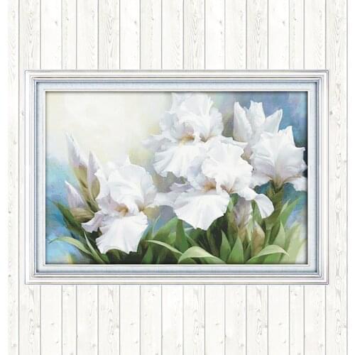 Iris Chinese Cross-stitch Embroidery Flowers 14ct Counted Print on Canvas 11ct Fabric for Embroidery Kit DMC DIY Needlework Kits