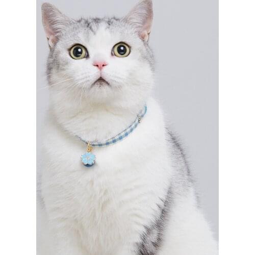 Checkered Cat Collars Multi-color Universal Bell Collars Small Flower Pendant Dog Collars Simplicity Durable Pet Accessories New