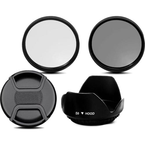 MAHA CPL UV Filter Kit 58mm for Canon EOS 700D 100D 600D 1200D Lens Hood Cap