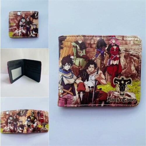 Anime Black Clover Logo Wallet Boys Girls Boutique Color Printing Short Wallet New Cards Purse