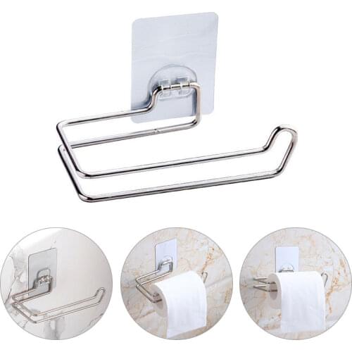 Kitchen Toilet Paper Storage Suction Holder Tissue Door Cabinet Hanging Bathroom Roll Towel Rack Stand Napkin Shelf Accessories