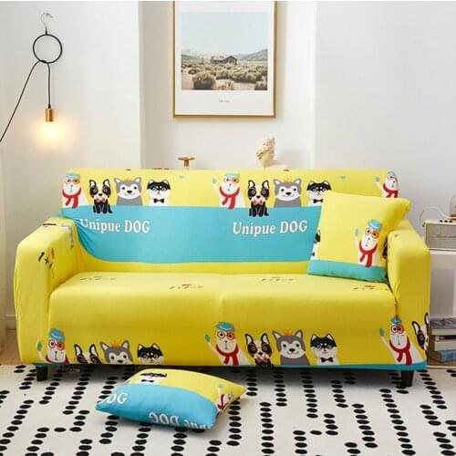 Cartoon Animal Stretch Sofa Cover Elastic Slipcoversfor Living Room Sectional Corner Chair Protector Couch 1/2/3/4 Seater