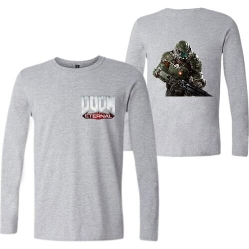 2019 Autumn Long Sleeve Men T Shirts Cotton High Quality T-Shirt Solid Color Black White Gray Navy Bule All Size xxS-4XXL