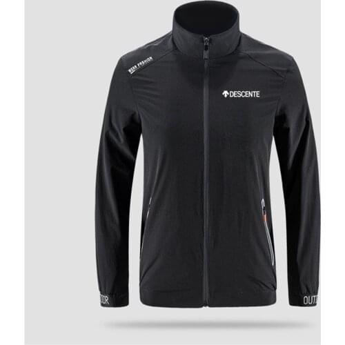 2021 popular DESCENT Slim sport jacket mens Outdoor zippered comfortable Soft jacket mens casual Front printing Asian size