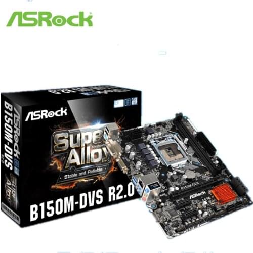Asrock B150M-DVS Desktop Motherboard B150 Socket LGA 1151 i3 i5 i7 DDR4 32G SATA3 USB3.0 VGA DVI Micro-ATX