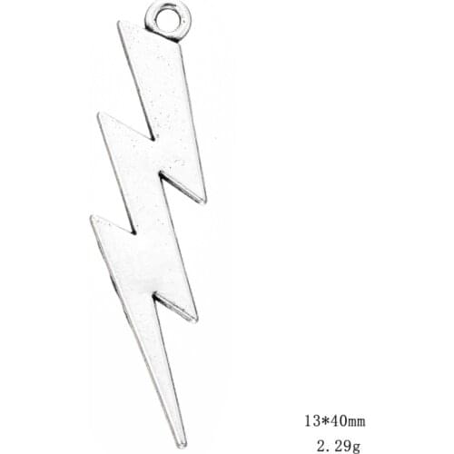 New 2018 Antique Silver Plated HP Lightning Bolt Charms Wholesale Bracelet Making Jewelry