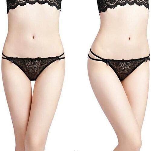 2019 New Style Fashion Hot Ladies Sexy Women Lace Dancing Panties Soft Solid Briefs Lace Sexy See Through