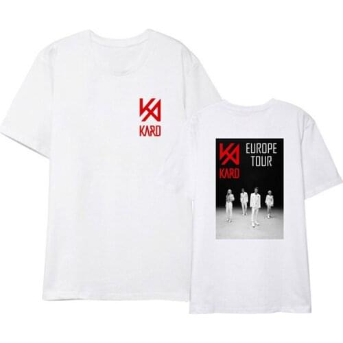 New Kpop K.A.R.D KARD EUROPE TOUR 2020 Concert Shirts Hip Hop Streetwear Harajuku K-POP Tshirt T Shirt Short Sleeve Tops T-shirt