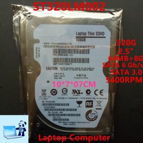 New SSHD For Seagate Brand 320GB 2.5" SATA 6 Gb/s 64MB+8G 5400RPM For Internal Hard Disk For Notebook HDD For ST320LM002