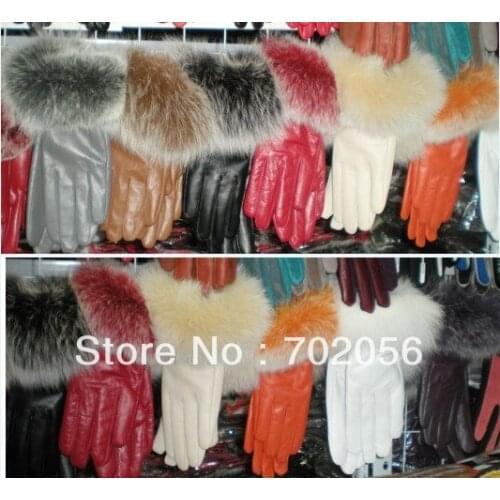 Fox Fur Real leather gloves GLOVES 5pairs/lot FASHION WARM #2481