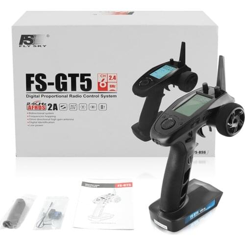 Flysky FS-GT5 2.4G 6CH RC Car Boat Parts Transmitter with FS-BS6 Receiver Built-in Gyro For RC Model Remote Control