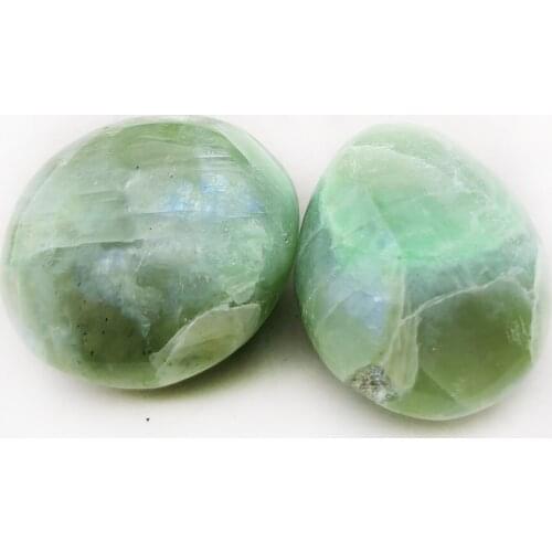 Rare Natural Green Moonstone Worry Stone Polished Quartz Crystal Palm Stone Minerals Specimen Reiki Healing Crystal Home Decora