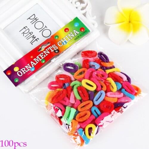 1Pack Small Ring Hair Bands Girls Colorful Elastic Hair Rope Tie Gums Kids Rubber Band Ponytail Holder Hair Accessories Headwear