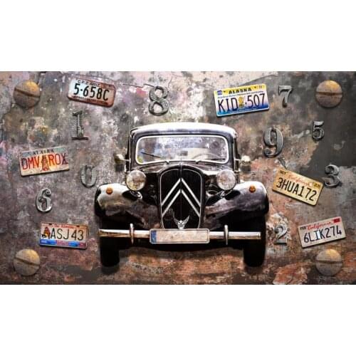 Wallpaper roll size 3d Retro rusty vintage car Living room bedroom wallpaper tv Background wall wallpaper door 3d