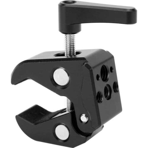 Super Clamp Photography Camera Crab Clamp with 1/4in 3/8in Screw Holes for DSLR Camera Vlog Rig Tripod Light Stand Handlebar