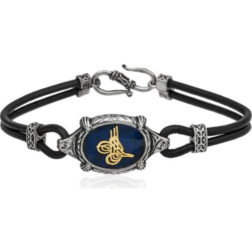 Tevuli 925 Sterling Silver Tuğra Crested Male Bracelet