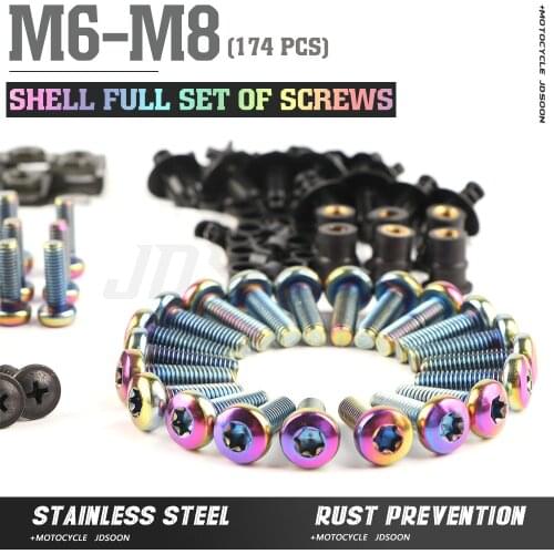 For Kawasaki ZX6R Z650 Z900 Z800 NINJA 250 NINJA 300R Universal CNC Motorcycle Fairing screws Bolt outer Hexangular Screw Nut