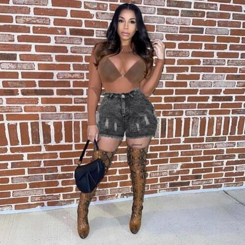 Vintage Jeans Short High Waist Classic Fashion Denim Straight Leg Slim Shorts For Women Summer Female Casual All Match Pants