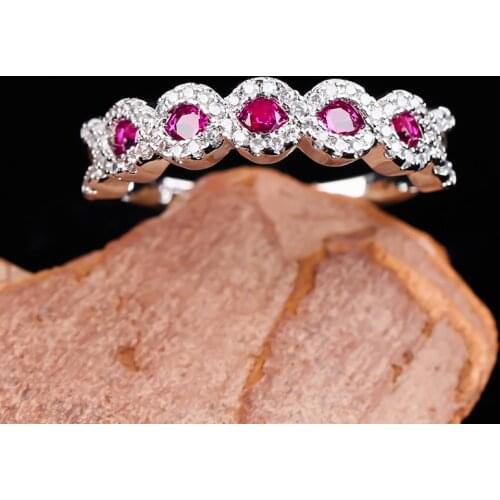 Hot Sale Ladies Cross Twisted Red Green Zircon Wave Wedding Rings Exquisite For Women Wedding Party Statement Jewelry Gift