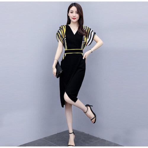 Women Dresses Summer Womens 2021V Collar Dress Split Vestido De Mujer