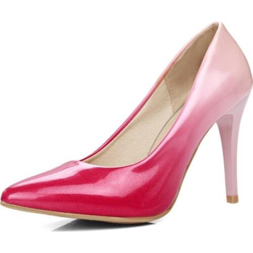 PQECFS Big size 34-43 high quality hot sale 2019 new fashion women solid sweet high heels pumps 3 colors