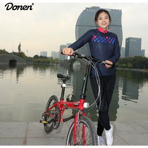DONEN New 2018 Women autumn Witer Bicycle Long Pants Windproof Fleece Tights Outdoor Sports Bike Pants Cycling Women Clothing