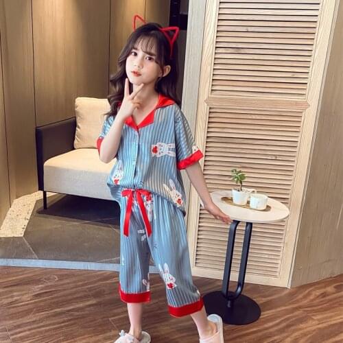 2 Piece / Set Pajamas For Girls Children Cute Cartoon Pyjamas Kids Leisure Soft Sleepwear Kids Night Home Clothing 3-14 Years