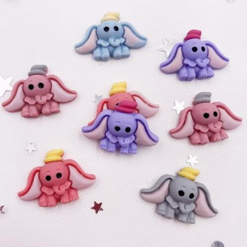 20PCS Resin Lovely Mix Colorful Mini Elephant Flatback Cabochon Stone Scrapbook Accessories Figurine DIY Crafts SF745*2