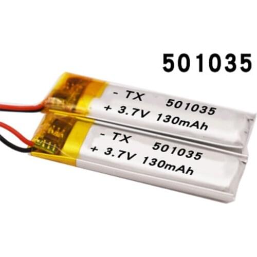 3.7V 130 mAh lithium polymer battery lipo cell 501035 For MP3 Music player driving recorder GPS Sat nav car DVC DVR Camera