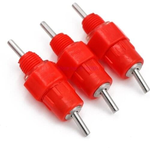 500PCS Chicken Feeding Water Nipples Bird Drinker Poultry Feed Chicken Drinking Bird Pigeon Feeding Ball Red Nipple Drinkers