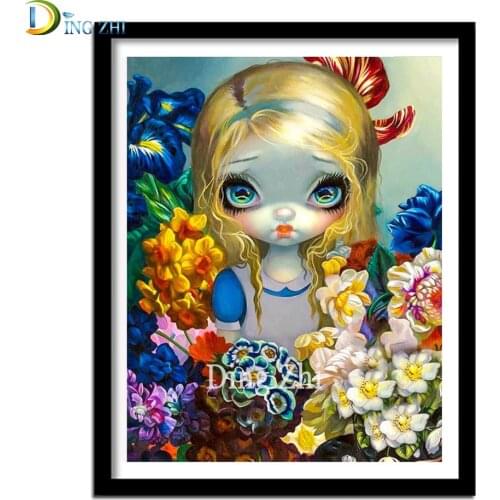 5D DIY Diamond Painting Full Square Cartoon Princess Cross Stitch Kit Gifts Flower Doll Round Diamond Embroidery Mosaic Pattern