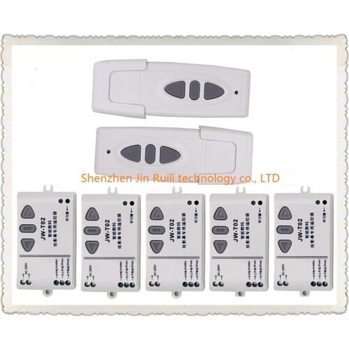 AC110V 220V 240V intelligent digital RF wireless remote control switch system for projection screen 2*transmitter +5* receiver