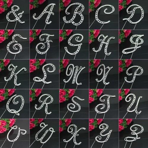 Large Diamante Rhinestone Crystal MONOGRAM LETTER ALPHABET Cake Toppers For Wedding Birthday Party Decoration 1pcs