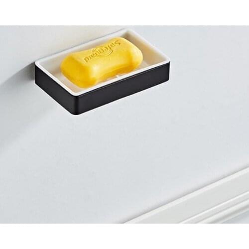 Punch-free Aluminum Soap Dish Soap Holder for Bathroom and Shower Double Layer Draining Soap Box