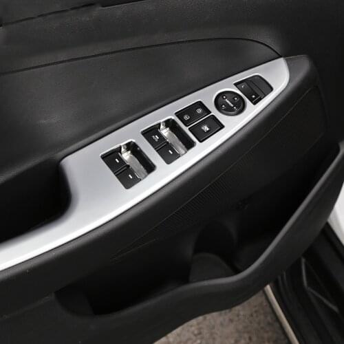 Car Interior Door Armrest Panel Window Switch Lift Buttons Cover Trim Sticker For Hyundai Tucson 2015 2016 2017 2018 Accessories