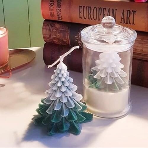 Large Xmas Tree Candle Silicone Mold DIY Soap Candle Making Aromatherapy Plaster Mold Christmas Tree Homd Decoration