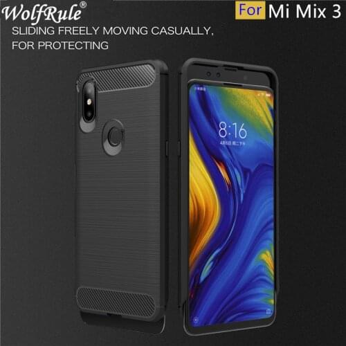 For Xiaomi Mi Mix 3 Case Tough Bumper Carbon Fiber Case For Xiaomi Mi Mix 3 Cover Silicone TPU Coque On Mi Mix 3/Mi Mix3 6.39"